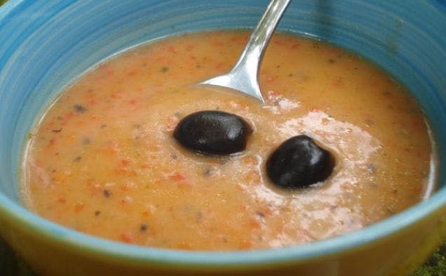 Potato Soup With Peppers and Olives